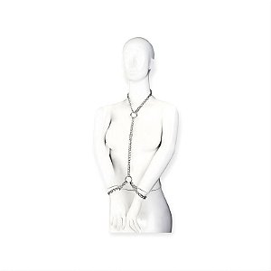 Restritor de Movimentos em Corrente de Metal com Coleira e Algema - Lovetoys