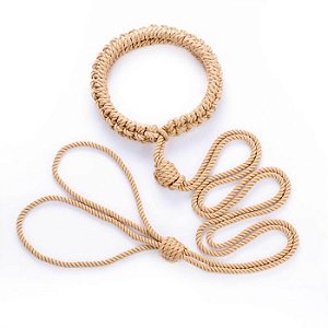 Coleira com Guia de Corda Shibari Bege - Coleção Fetiche Lovetoys