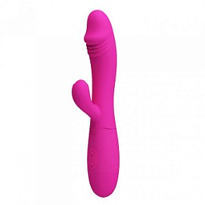 Vibrador 30 Velocidades Com Estimulador Clitoriano Rechargeable Pretty Love