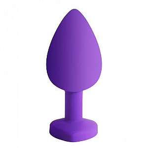 Plug Anal 7x3cm em Silicone Base de Coração Lilás - Lovetoys