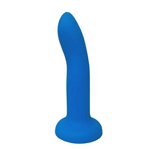 Dildo 17x3cm em Silicone com Ventosa Azul - Lovetoys