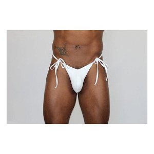 Cueca Fio Dental de Amarrar Branca G - Ricok