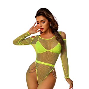 Body Manga Longa em Tela M - Lovetoys