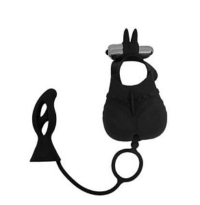 Anel Peniano com Capa Escrotal e Plug Anal - Coleção Black Lovetoys