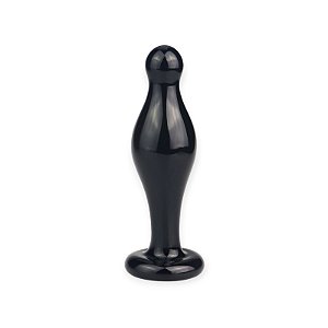 Plug Anal de Vidro 11x3cm Preto Glass Romance - Lovetoy