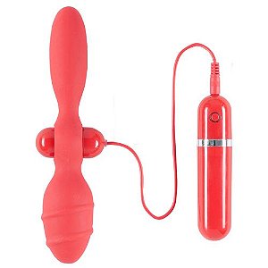 Plug Anal Duplo 10 Vibrações com Relevo Liso e Esfera - Buttplug Thriller Ass - Nanma