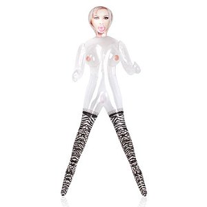 Boneca Inflável Transparente com 3 Orifícios - Scarlet Creame Valentine Doll - Nanma