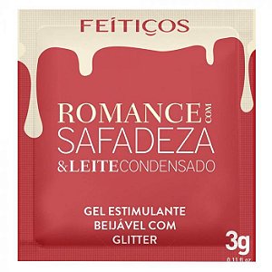 Sachê Gel Beijável Romance e Safadeza Leite Condensado 3g - Feitiços