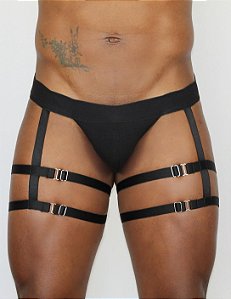 Cueca Jockstrap com Cinta Liga Preta P - Ricok