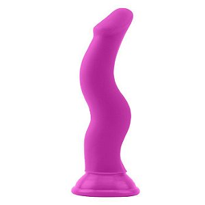 Pênis com Curvas em Silicone Lilás Flexível com Ventosa - Shane.G Purple