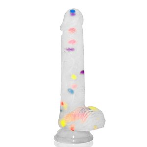 Pênis 20x3,5 Transparente com Ventosa Spike - Lovetoys