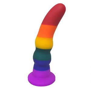 Dildo 15,5x2,5cm em Silicone Colorido Rainbow - Lovetoys