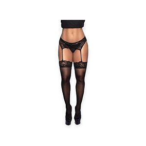 Cinta Liga em Renda com Calcinha e Meias - Yaffa Lingerie