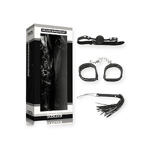 Kit Bondage Luxo Mordaça Algema e Chicote Deluxe Bondage Kit - Lovetoy