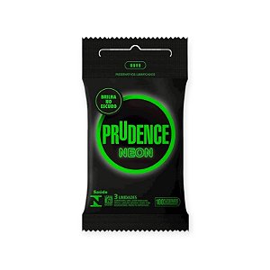 Preservativo Neon Brilha no Escuro com 3 Unidades - Prudence