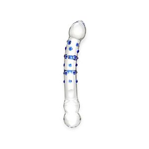Plug Anal Ponta Dupla em Vidro com Esferas em Relevo - Lovetoys