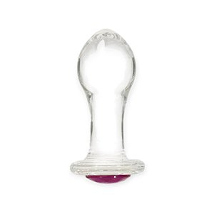 Plug Anal em Vidro com Pedra Colorida na Base - Lovetoys