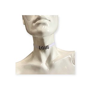 Chocker com Letras Prateadas Love - Yaffa