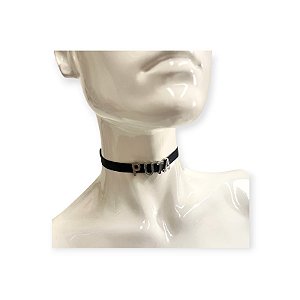 Chocker com Letras Prateadas Puta - Yaffa