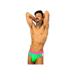 Cueca Open Colors Verde e Pink Neon - Lovetoys