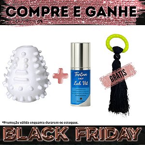 Compre Kit Egg Saturno + Lubrificante Lub Vit e Ganhe Anel Peniano Pearl Cock Ring