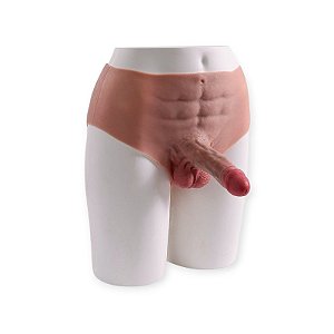 Cueca em Silicone com Pênis Realístico 16,5cm x 3,2cm - Lovetoys
