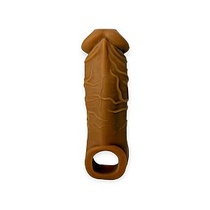 Capa Peniana Ponta Vazada com Anel para Escroto 16cm x 4cm - Lovetoys
