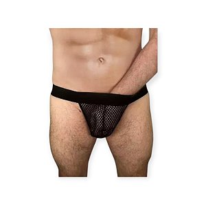 Cueca Fio Dental em Tela Arrastão - Yaffa