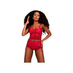Baby Doll em Microfibra e Renda - Garota Veneno