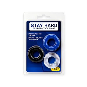 Kit com 3 Anéis Penianos Stay Hard - Lovetoys