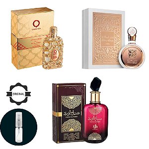 O COMBO MAIS PEDIDO ROYAL AMBER + FAKHAR ROSE + SABAH 3X5ML