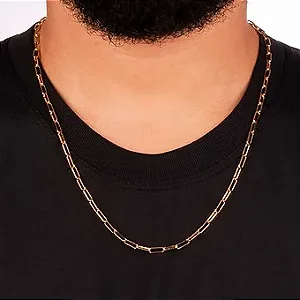 Corrente Cartier Masculino Elos Liso em Ouro 18K - 7 gramas