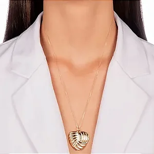 Colar em Semijoia - Coração Detalhado Liso