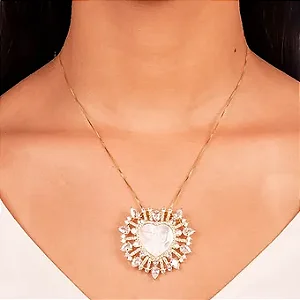 Colar Semijoia - Nossa Senhora das Graças Cravejado