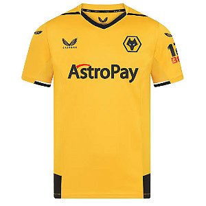 Camiseta Wolverhampton Home 22/23 s/n° Torcedor AstroPay Masculina - Amarela