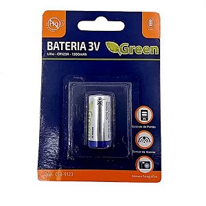 Bateria Pilha 3V Green CR123A 1300 mAh Sensor IVP Alarme Portão Câmera