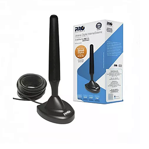 Antena Digital Interna Vhf/uhf Prohd-2400 3m OMNI Preto Proeletronic
