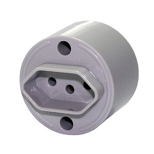 Tomada Sobrepor 2p+t Redonda 10a Cinza - Radial