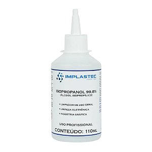 Álcool Isopropílico 99,8% Isopropanol 110ml Implastec