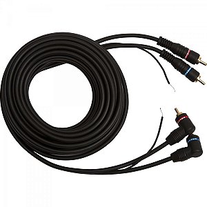 Cabo 2 RCA Macho + Terra x 2RCA 90° Macho + Terra 3m Preto Storm