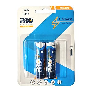 Pilha Alcalina AA LR6 2 Pilhas Proeletronic