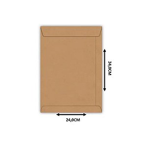 Envelope Pardo Kraft A4 240x340mm Foroni 80g Kit Econômico