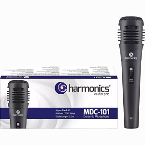 Microfone com fio Harmonics Dinâmico Super-cardióide MDC-101