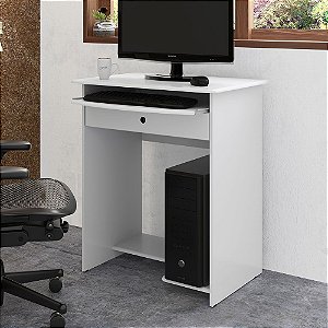 Mesa de Computador 1 Gaveta Pratica Branco - EJ Moveis