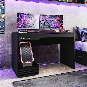 Cama Multifuncional Konza com Mesa Gamer Castanho/Preto - Politorno