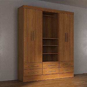 Conjunto de Armários Genius 4 Portas 6 Gavetas Cinamomo - Moville