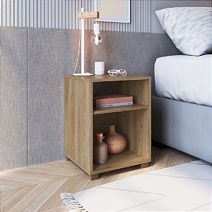 Mesa De Cabeceira Aveiro Oak - Completa Móveis