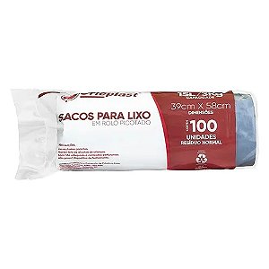 Saco para Lixo Rolo 15 Litros C/100 Azul | Orleplast