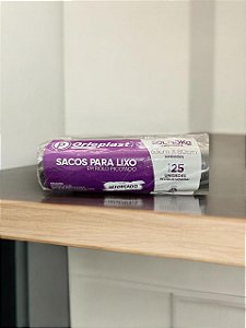 Saco para Lixo Reforçado 50 Litros Preto Rolo C/25 | Orleplast