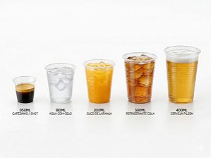 Copo Transparente PP 50ml 180ml 200ml 300ml 400ml | Copobras